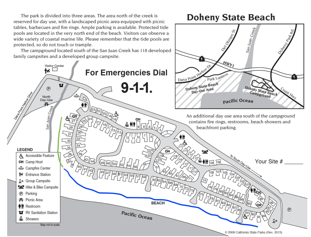 Doheny State Beach Campground Map